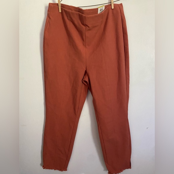 Nwt Alfani Slim Comfort Waist Core Fringe Pants Size 14 Cedar Chest - Picture 1 of 6